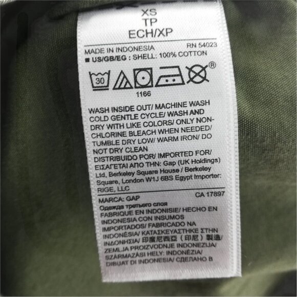 Gap Green Utility Jacket Size XS Military Army Anorak Cotton Snaps Zip Pockets - Picture 12 of 12